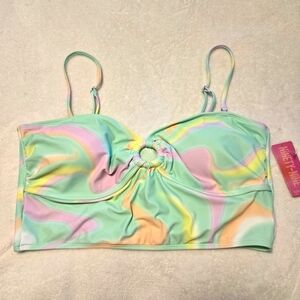 Ninety-Nine Juniors New Aurora Borealis Ring Crop Tankini Swim Top Size XXL (19)